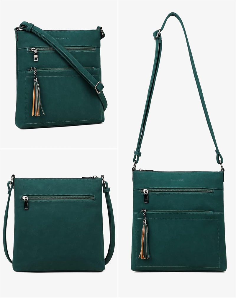 MASINTOR Crossbody Purses for Women, Multi Pocket Casual Crossbody Bag, Adjustable Strap Shoulder Bag with Tassel - Image 5